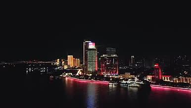 厦门轮渡鹭江道夜景灯光秀视频的预览图